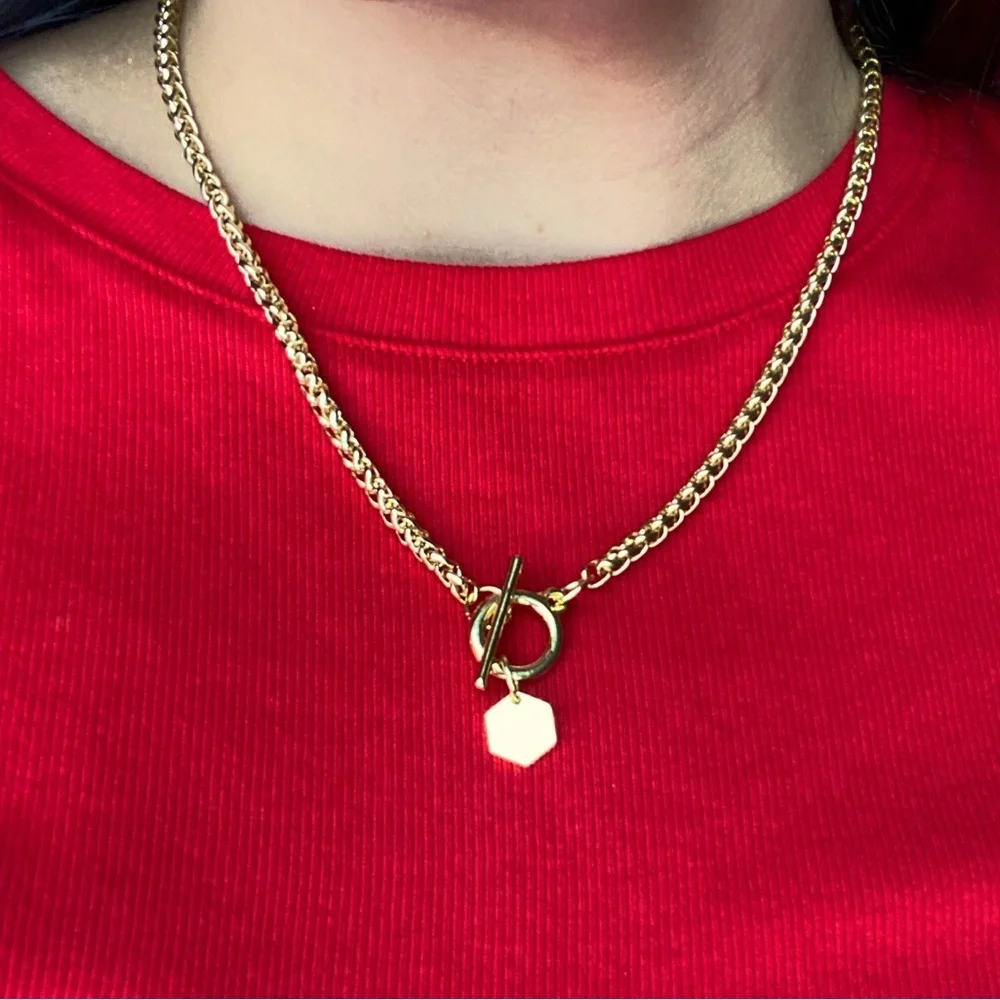 Gold Plated Chunky Toggle Necklace - Picture 2 of 4